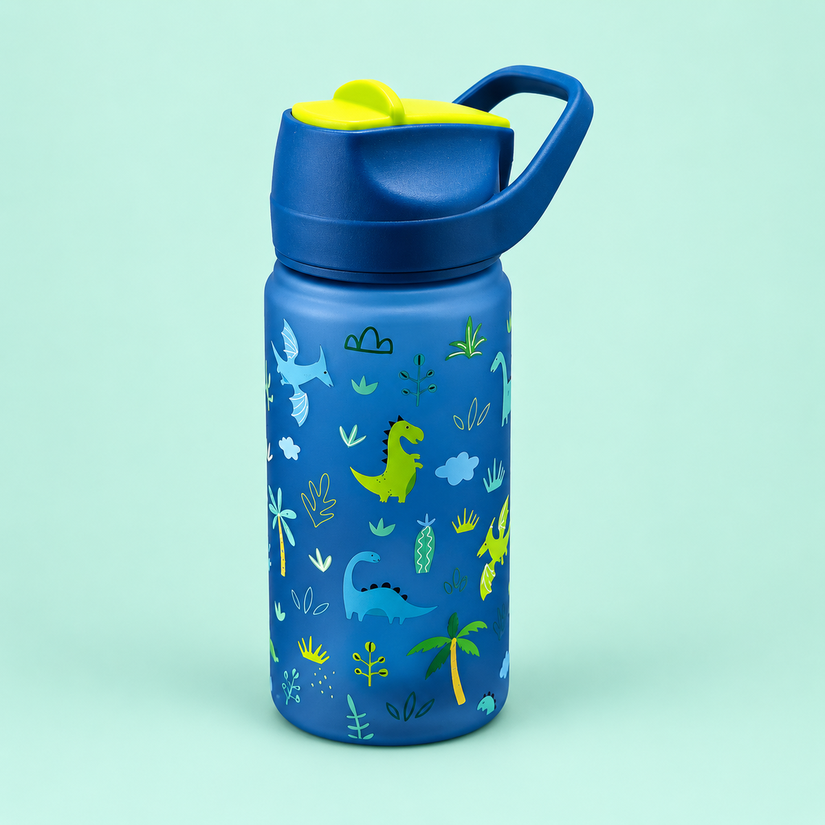 600ml Matte Finish Kids Straw Water Bottle – 4 Playful Themes