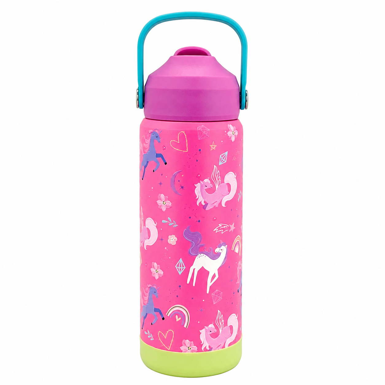600ml Magical Unicorn Stainless Steel Insulated Bottle for Kids – Pink