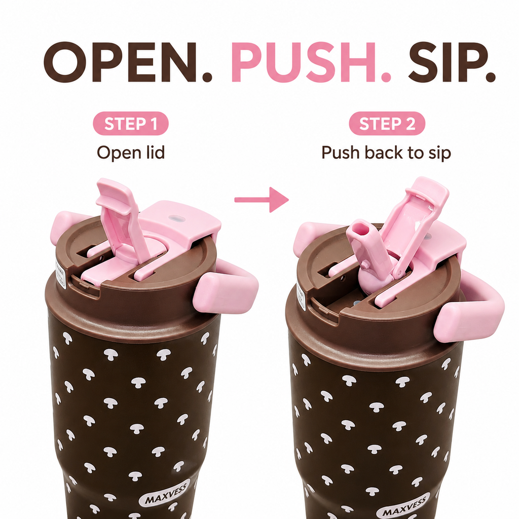 600ml Mocha Mushroom 2-in-1 Insulated Tumbler