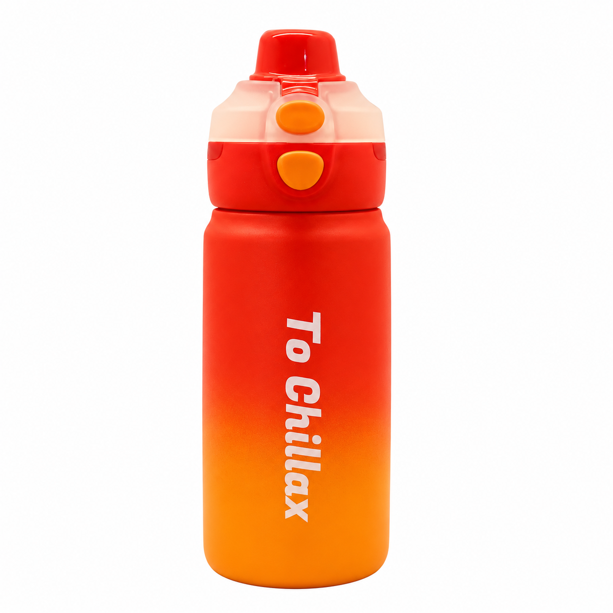 600ml Chillax Insulated Bottle – Red & Orange