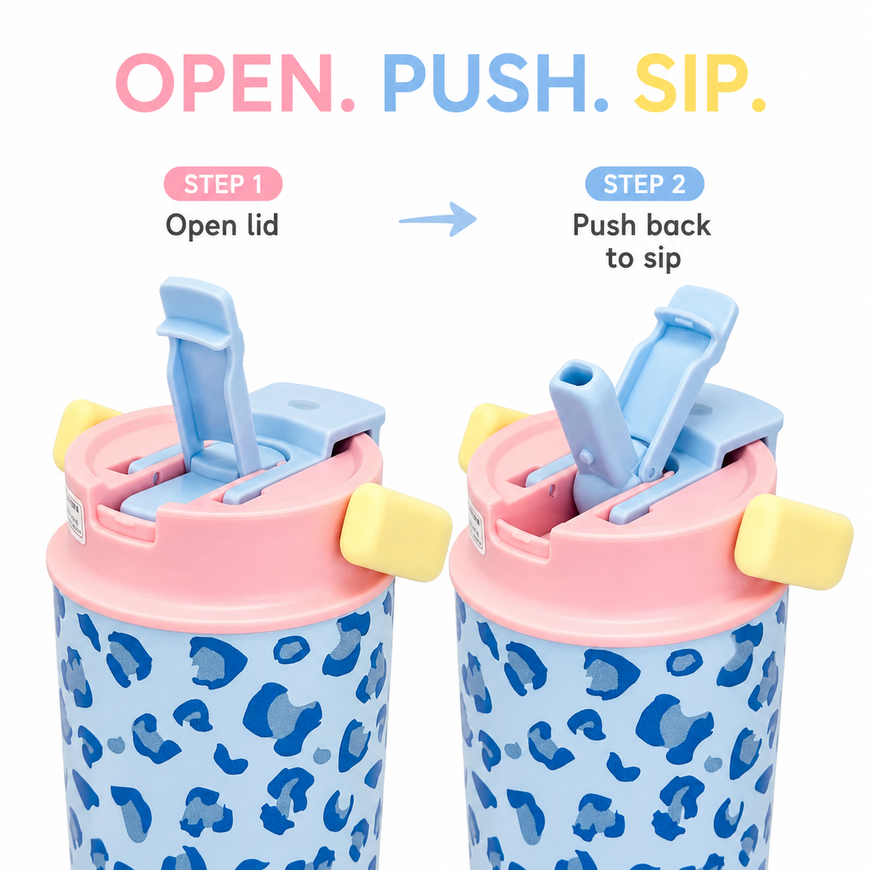 600ml Blue Leopard 2-in-1 Insulated Tumbler