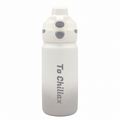 600ml Chillax Insulated Bottle – White & Grey