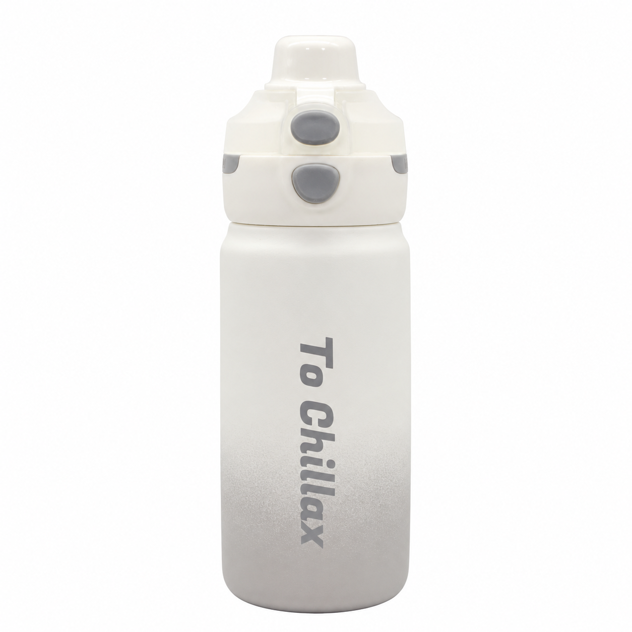 600ml Chillax Insulated Bottle – White & Grey