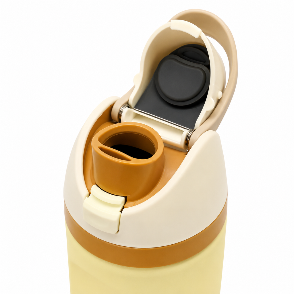 710ml 2-in-1 Insulated Stainless Steel Bottle with Straw & Spout – Butter Yellow