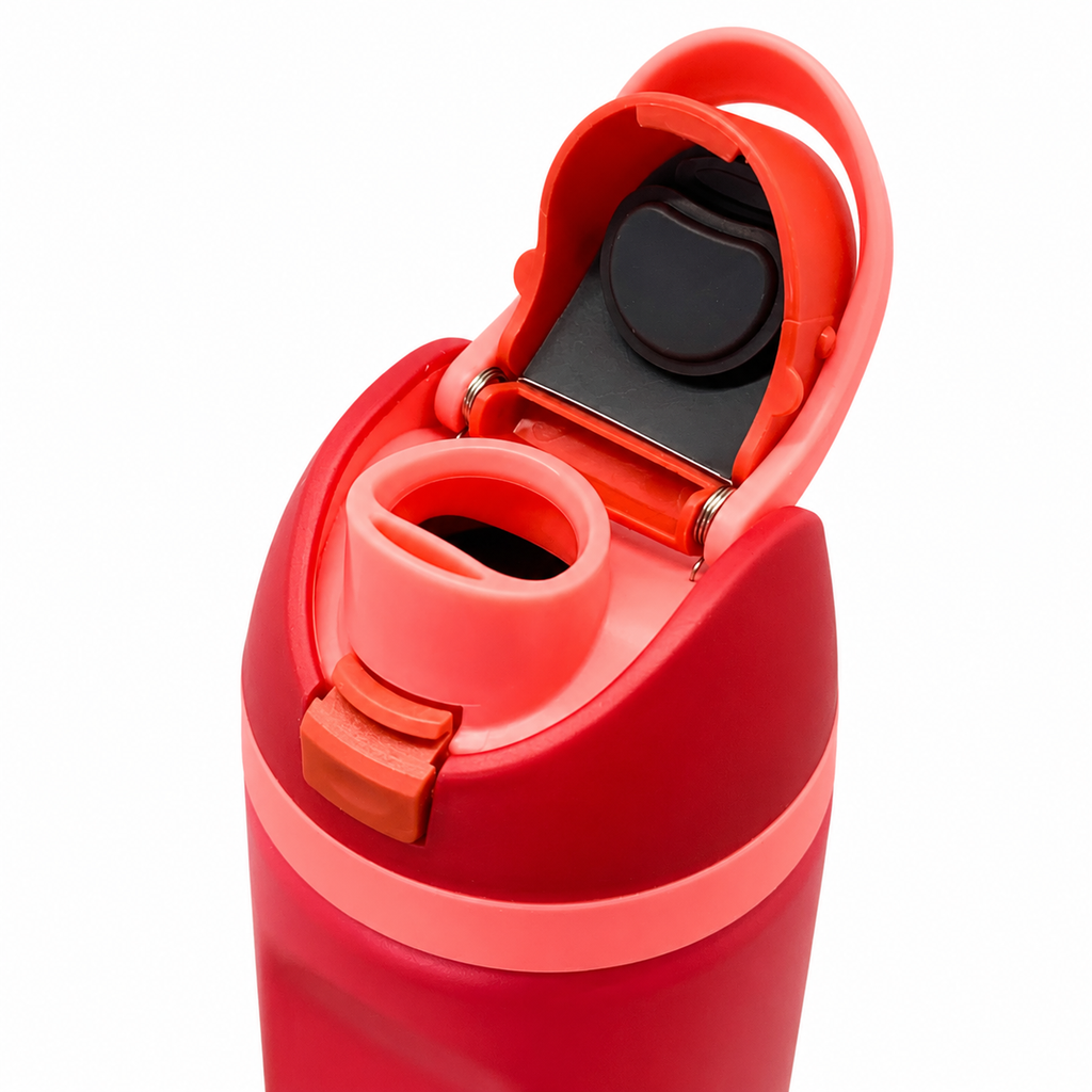 710ml 2-in-1 Insulated Stainless Steel Bottle with Straw & Spout – Cherry Red
