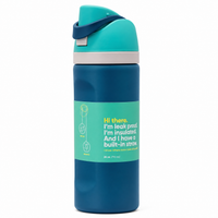 710ml 2-in-1 Insulated Stainless Steel Bottle with Straw & Spout – Ocean Blue & Aqua
