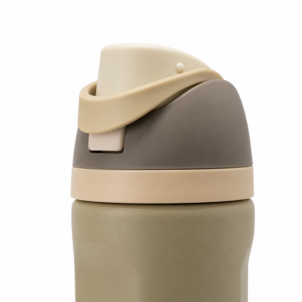 710ml 2-in-1 Insulated Stainless Steel Bottle with Straw & Spout – Olive Khaki
