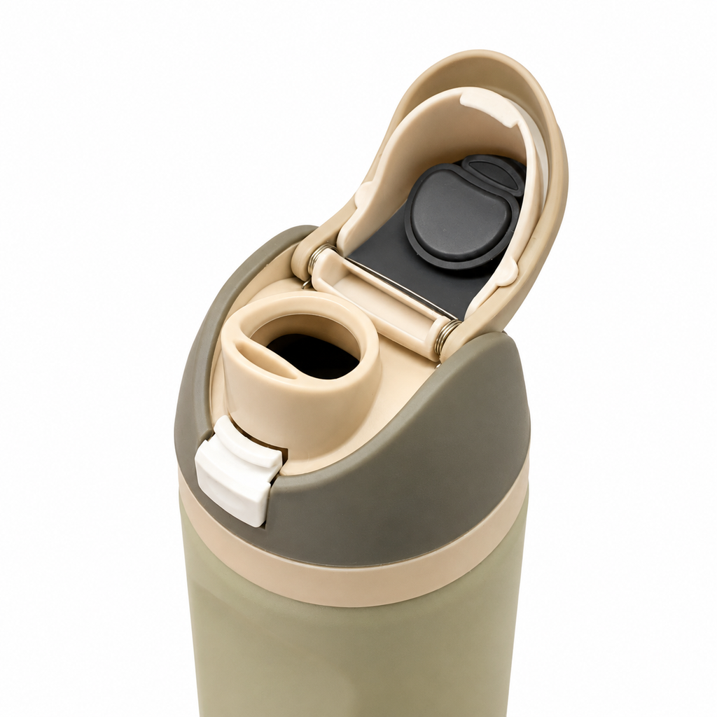 710ml 2-in-1 Insulated Stainless Steel Bottle with Straw & Spout – Olive Khaki
