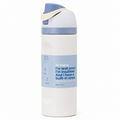 710ml 2-in-1 Insulated Stainless Steel Bottle with Straw & Spout – White & Sky Blue