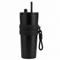 710ml Insulated Steel Sipper – Charcoal Black
