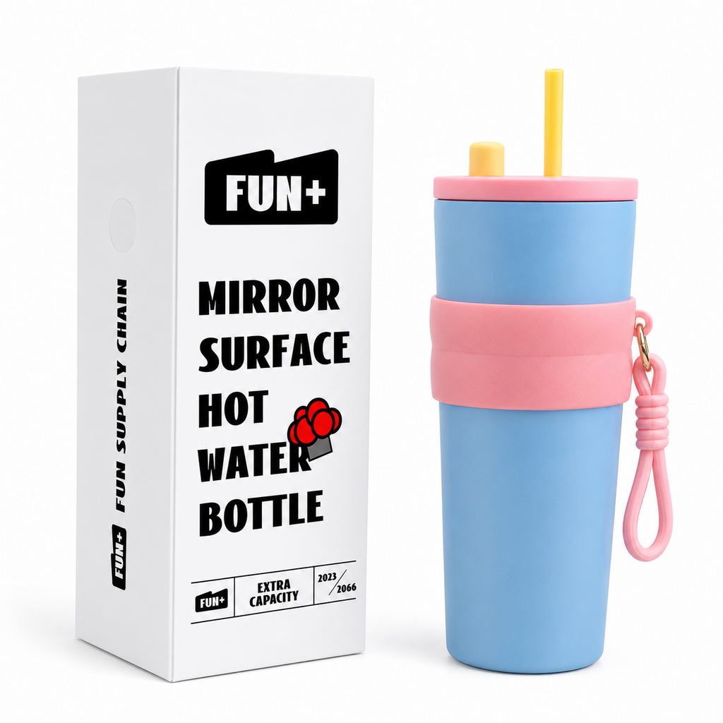 710ml Insulated Steel Sipper – Sky Blue & Pink