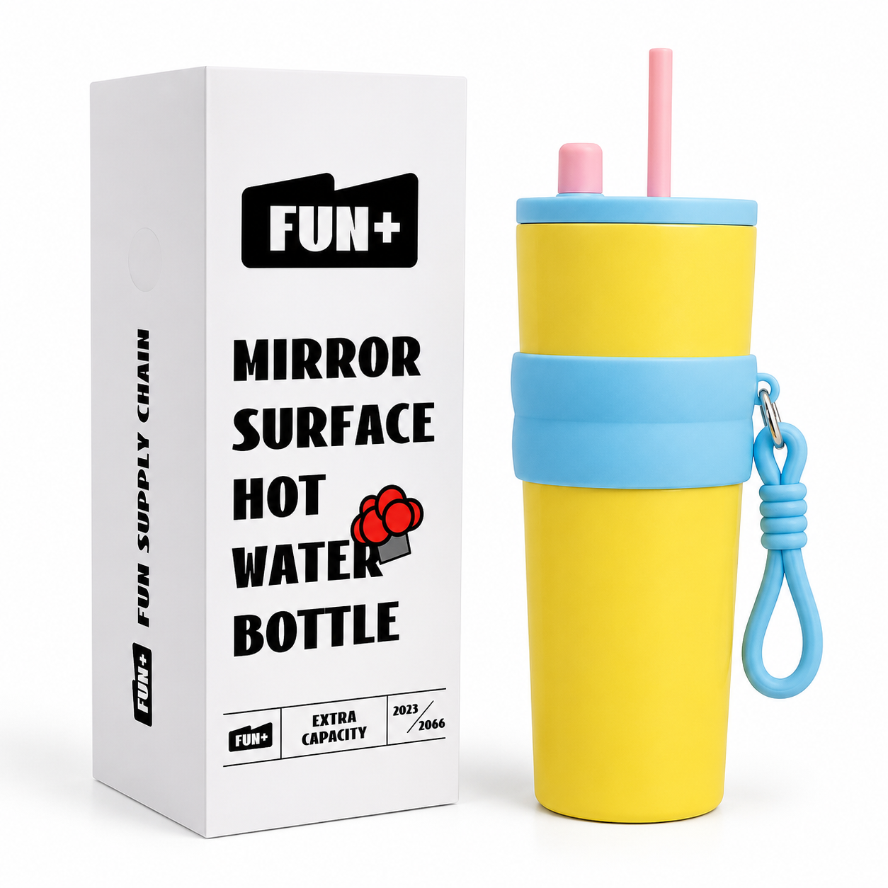 710ml Insulated Steel Sipper – Yellow & Sky Blue