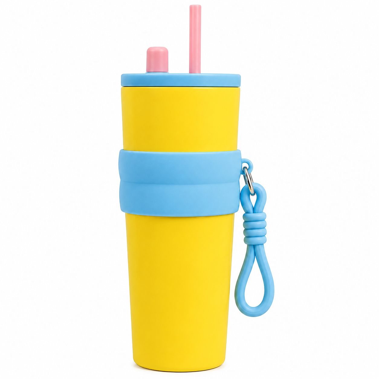 710ml Insulated Steel Sipper – Yellow & Sky Blue