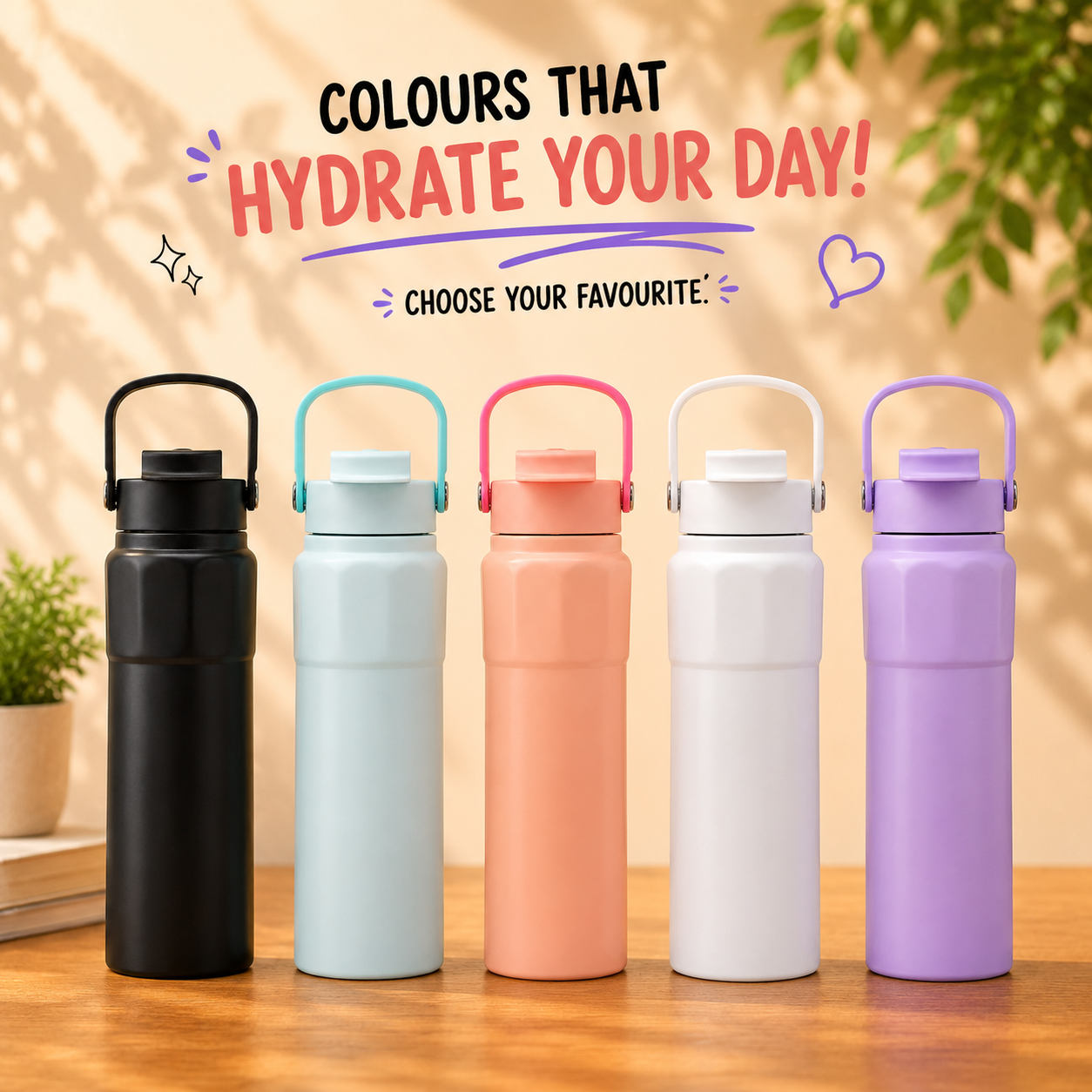 750ml 2-in-1 Insulated Bottle – Pastel White
