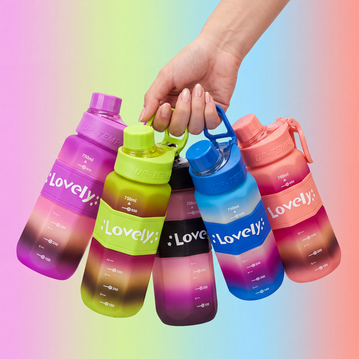 750ml Lovely Gradient Matte Water Bottle