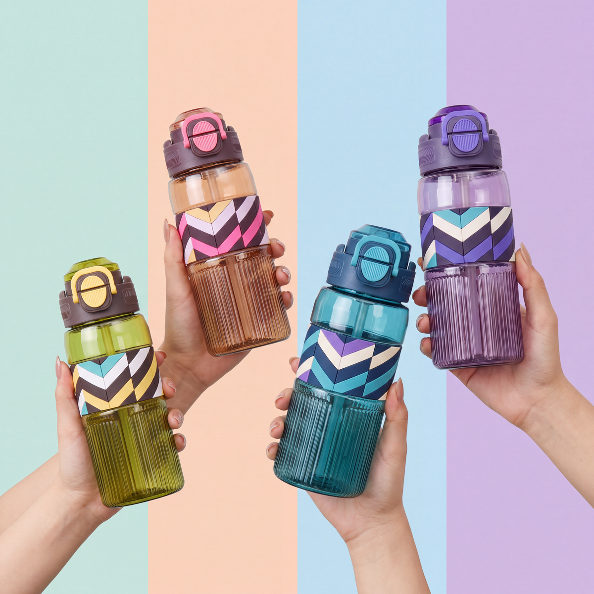 800ml Chevron Grip 2-in-1 Straw & Spout Bottle