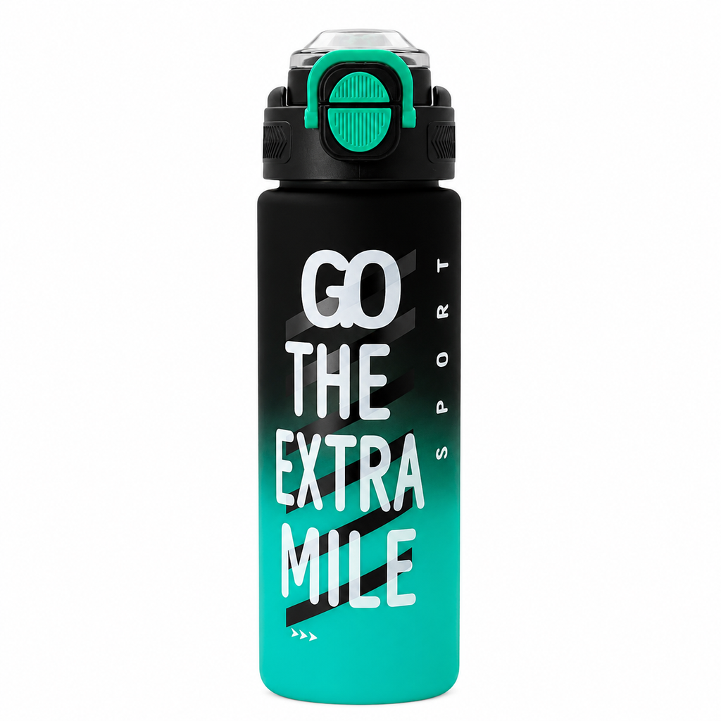 800ml 2-in-1 Straw & Spout Sports Sipper Bottle – Black & Teal