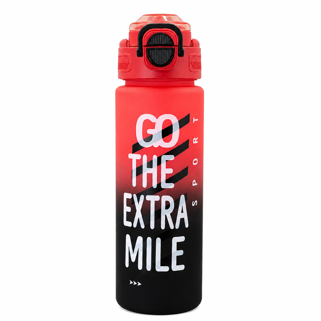 800ml 2-in-1 Straw & Spout Sports Sipper Bottle – Red & Black
