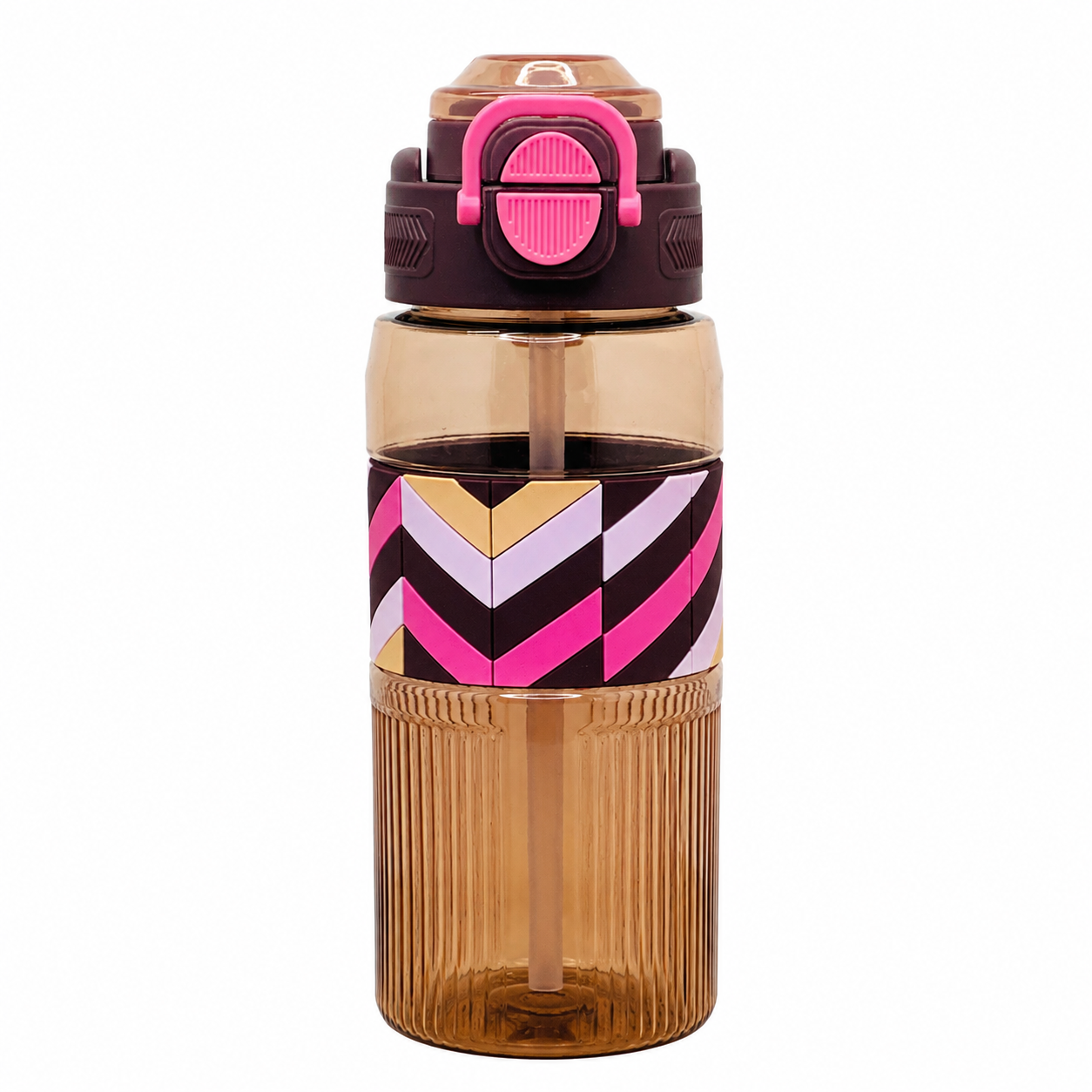 800ml 2-in-1 Straw & Spout Water Bottle – Mocha Pink