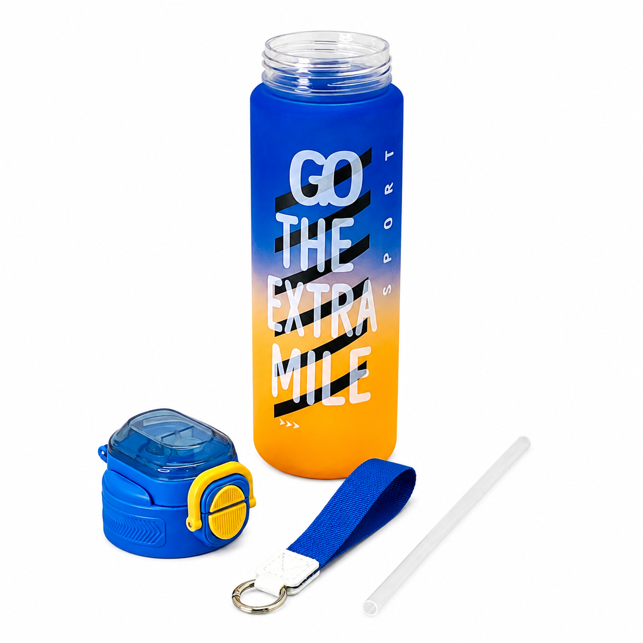 800ml 2-in-1 Sports Sipper Bottle – Blue & Orange