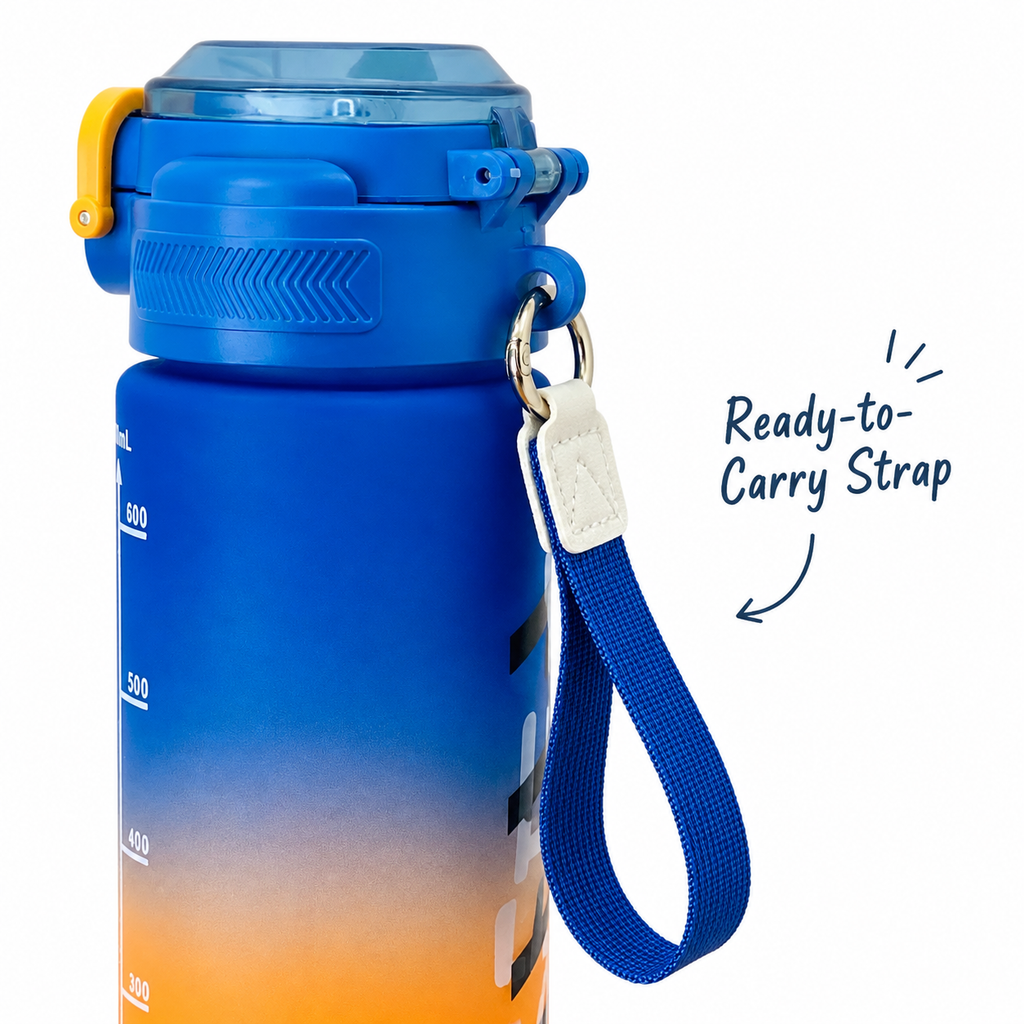 800ml 2-in-1 Sports Sipper Bottle – Blue & Orange