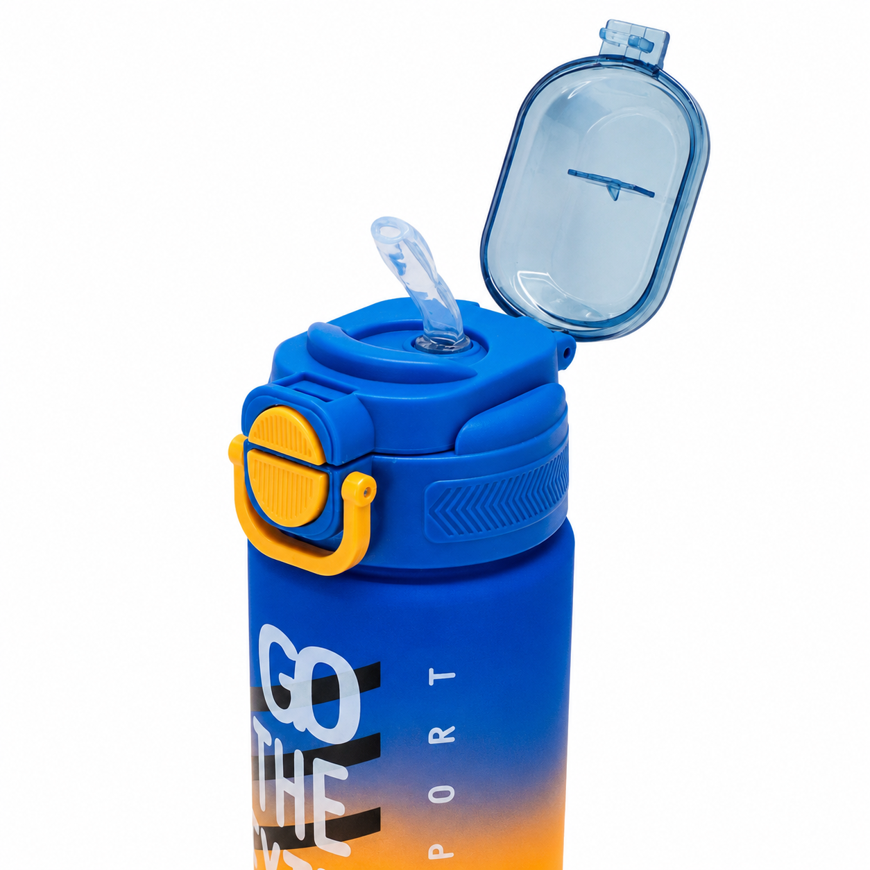 800ml 2-in-1 Sports Sipper Bottle – Blue & Orange