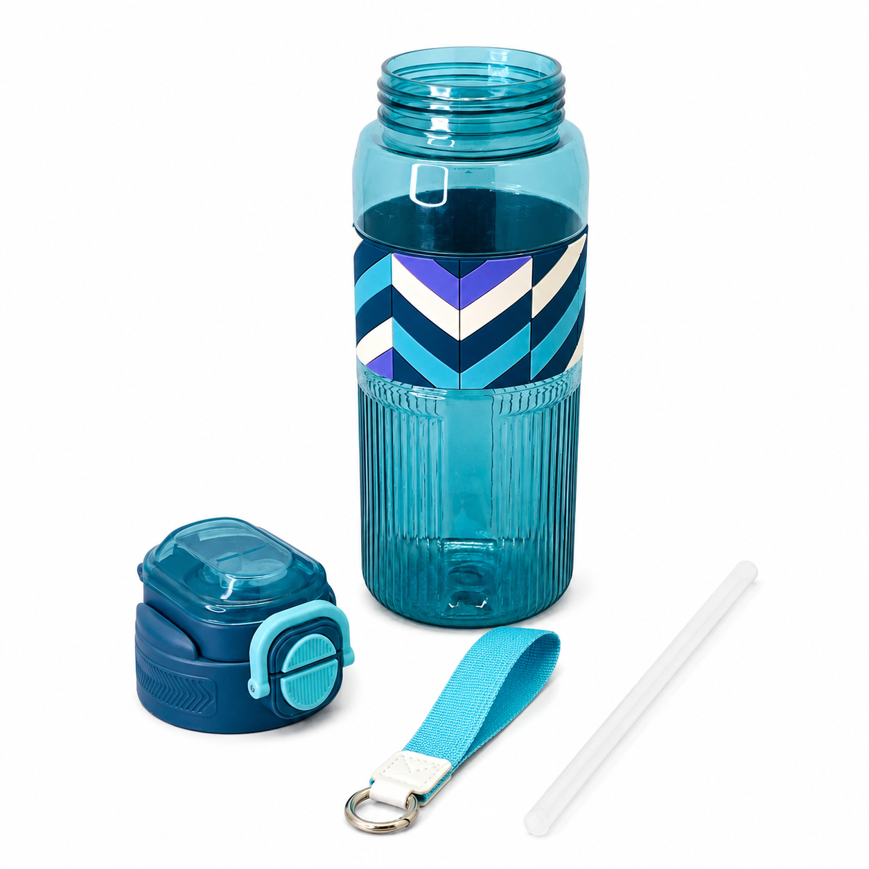 800ml 2-in-1 Straw & Spout Water Bottle – Aqua Blue