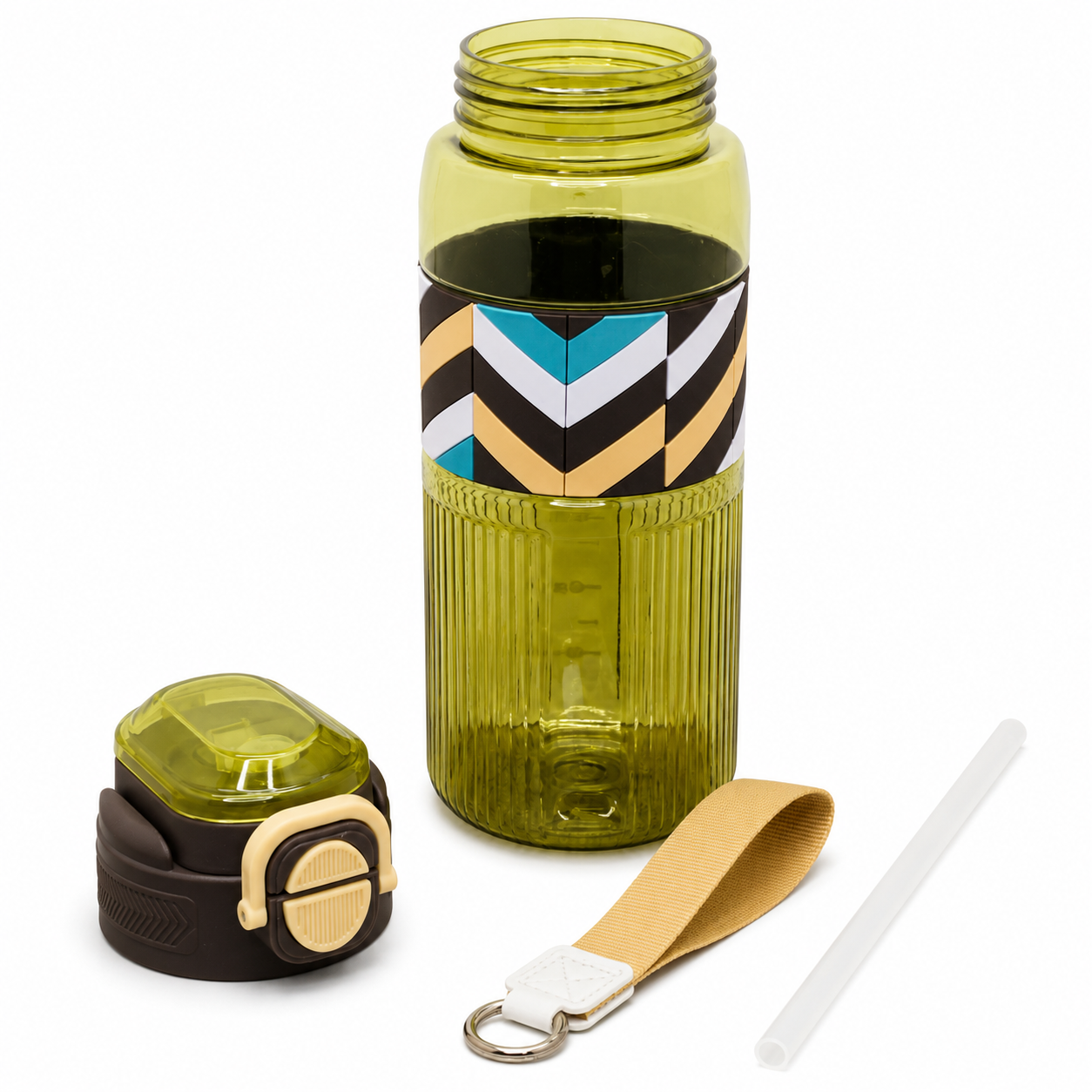800ml 2-in-1 Straw & Spout Water Bottle – Lime Green