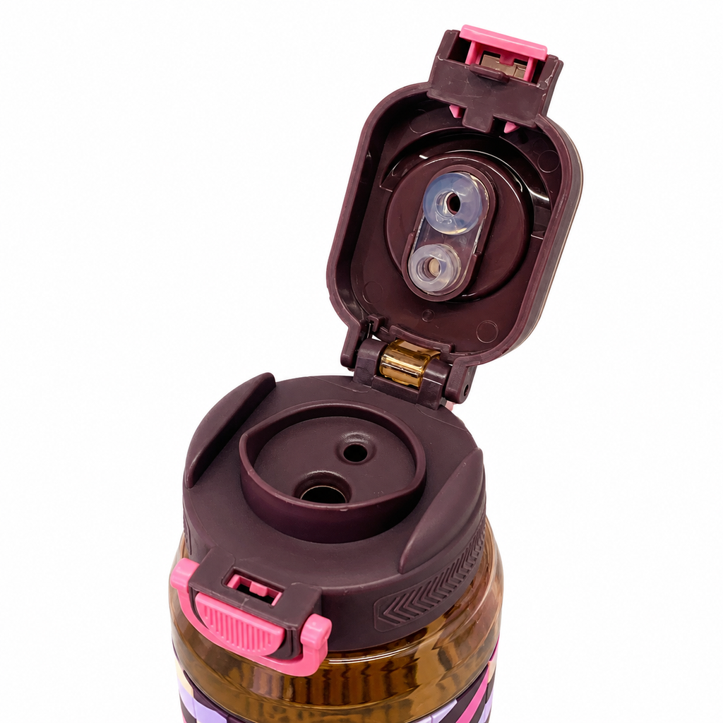 800ml 2-in-1 Straw & Spout Water Bottle – Mocha Pink