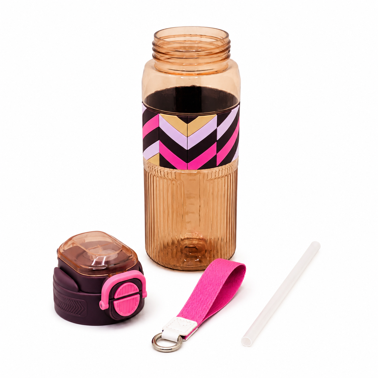 800ml 2-in-1 Straw & Spout Water Bottle – Mocha Pink