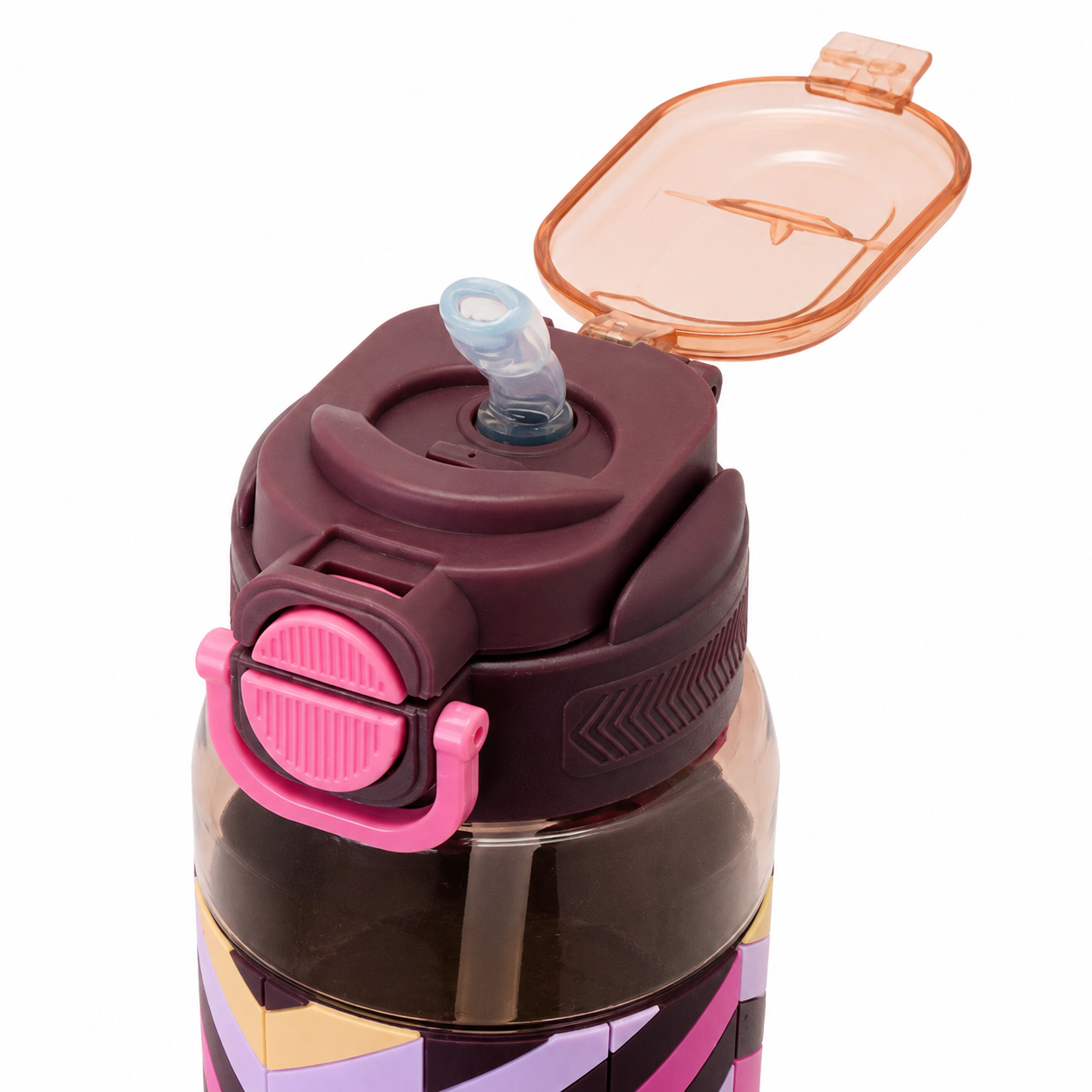 800ml 2-in-1 Straw & Spout Water Bottle – Mocha Pink