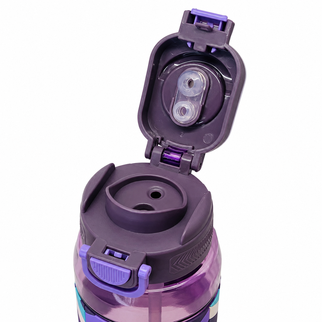 800ml 2-in-1 Straw & Spout Water Bottle – Purple