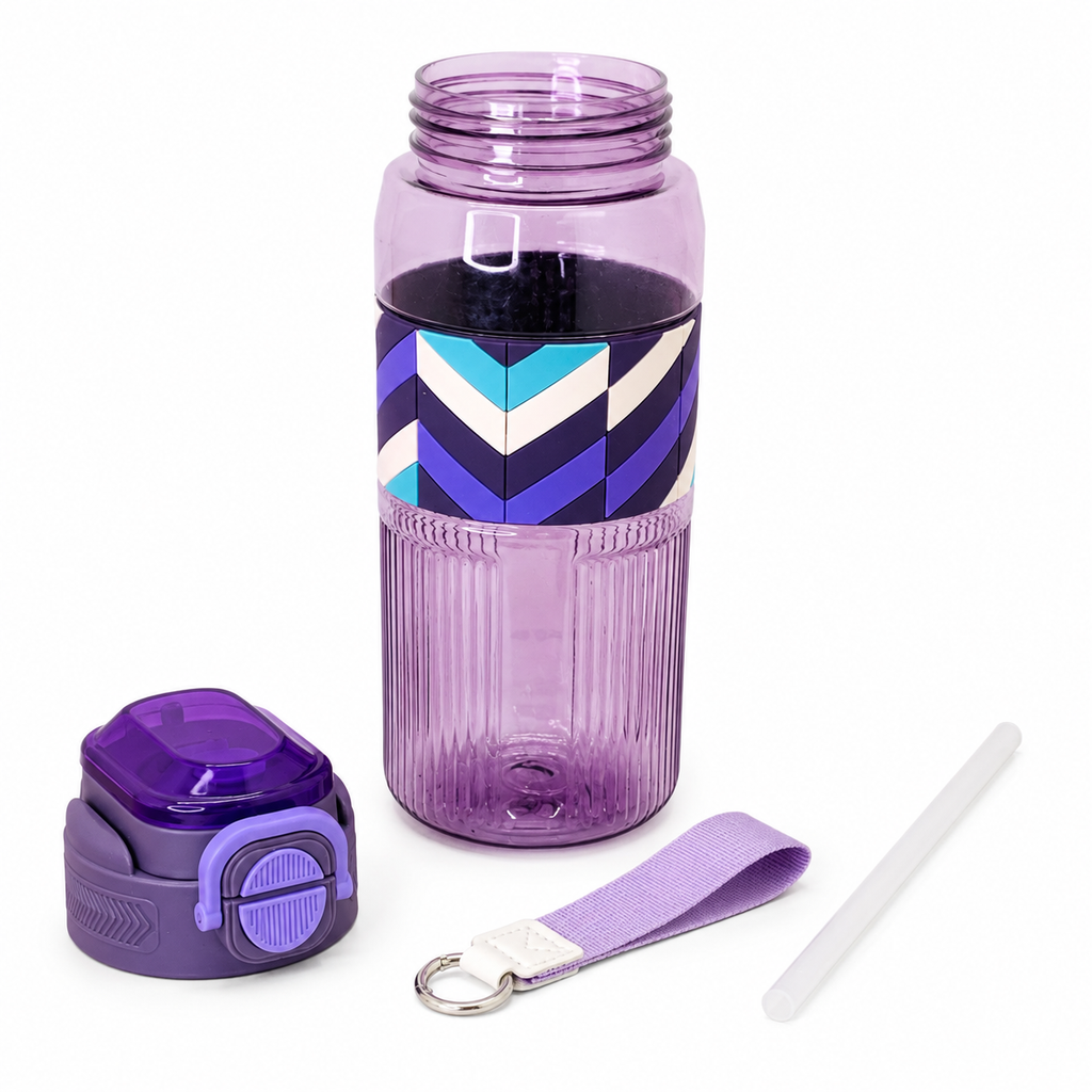 800ml 2-in-1 Straw & Spout Water Bottle – Purple