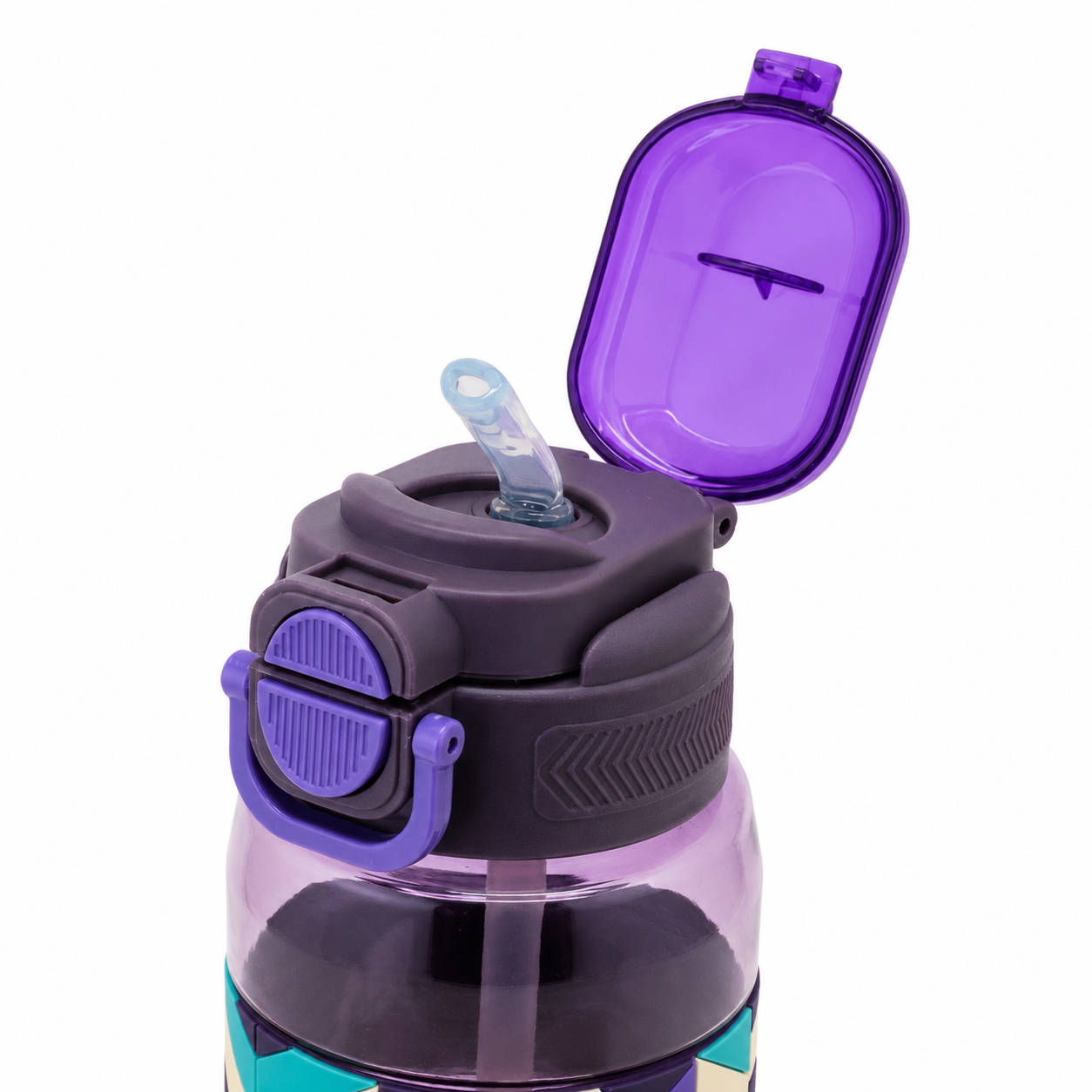 800ml 2-in-1 Straw & Spout Water Bottle – Purple