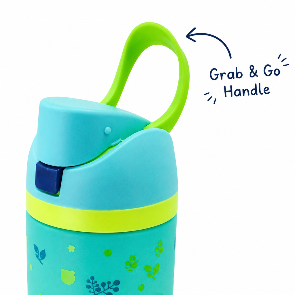 850ml 2-in-1 Straw & Spout Drinking Bottle – Aqua Blue & Lime Green