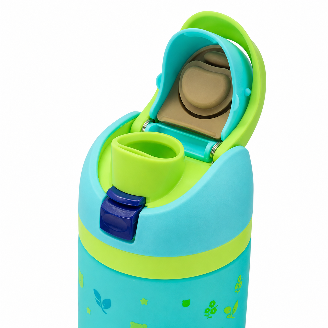 850ml 2-in-1 Straw & Spout Drinking Bottle – Aqua Blue & Lime Green