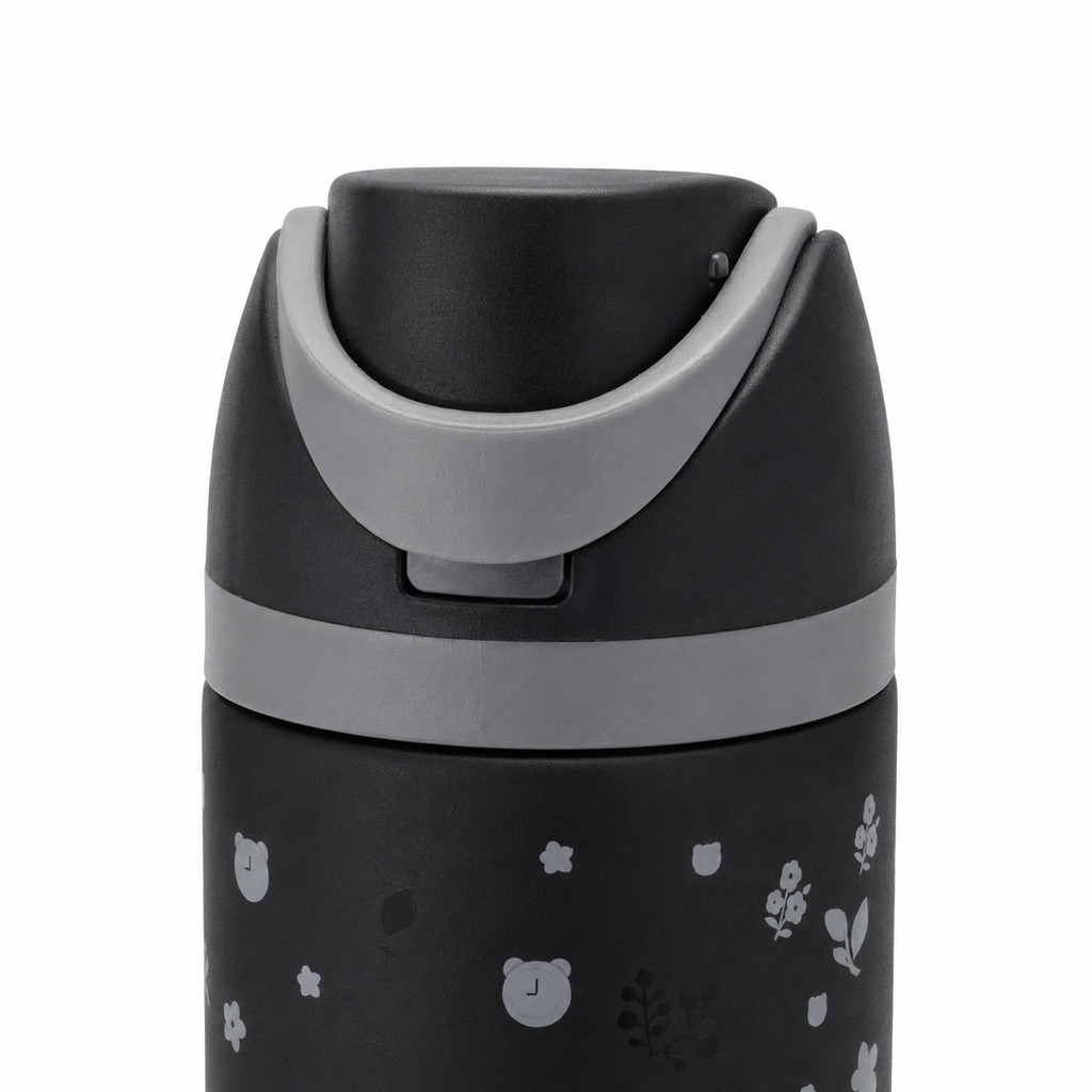 850ml 2-in-1 Straw & Spout Drinking Bottle – Matte Black & Grey
