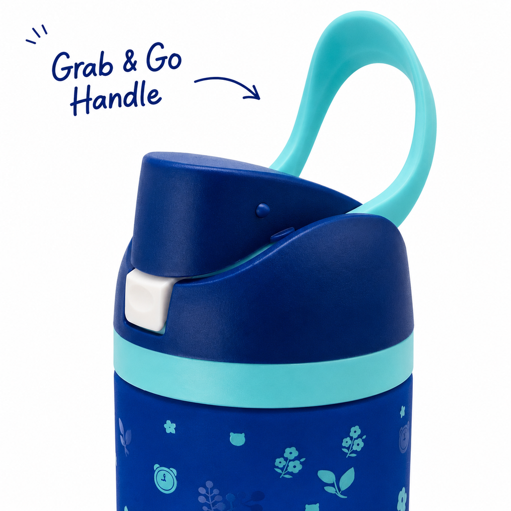 850ml 2-in-1 Straw & Spout Drinking Bottle – Royal Blue & Aqua