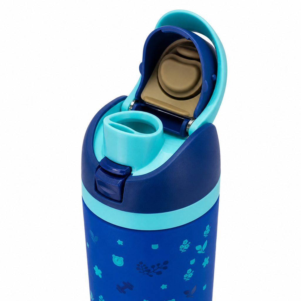 850ml 2-in-1 Straw & Spout Drinking Bottle – Royal Blue & Aqua