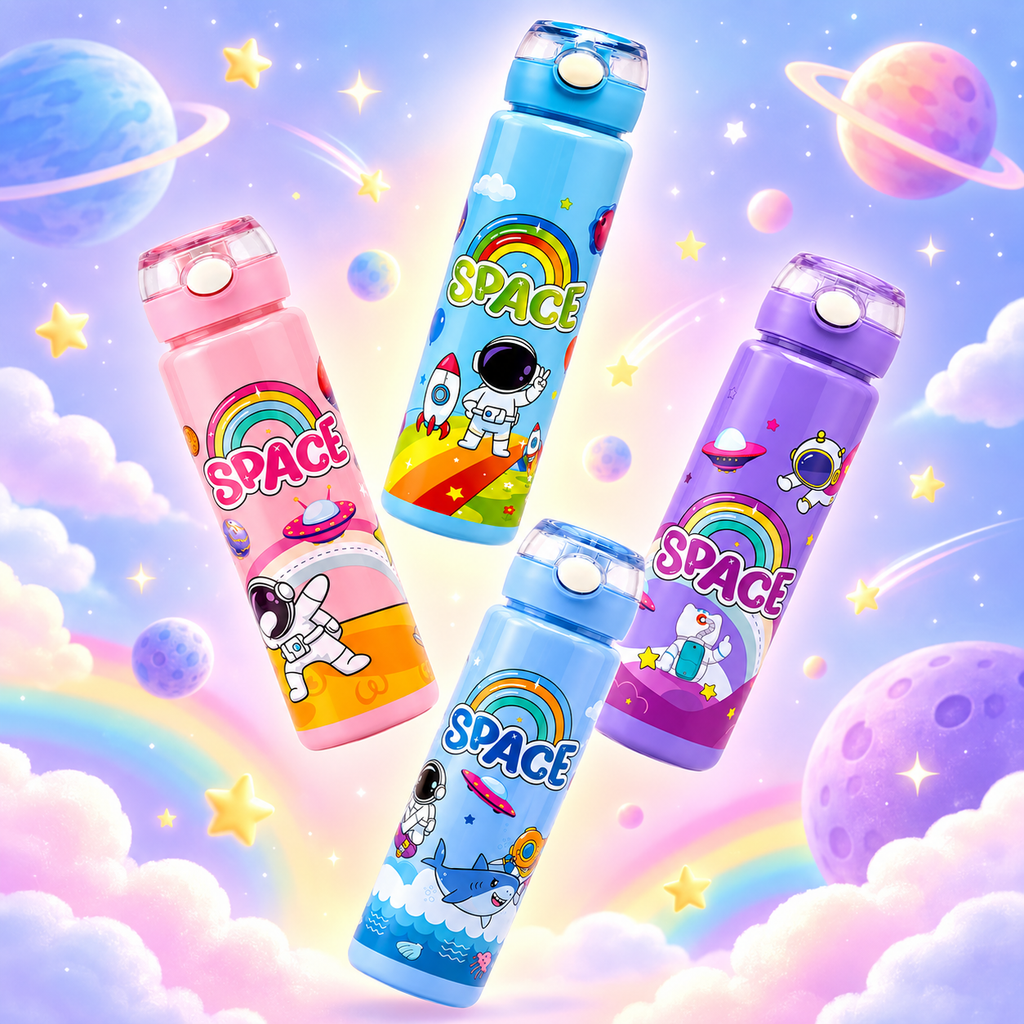 Space Astronaut 900ml Kids Sipper Bottle with Carry Ring