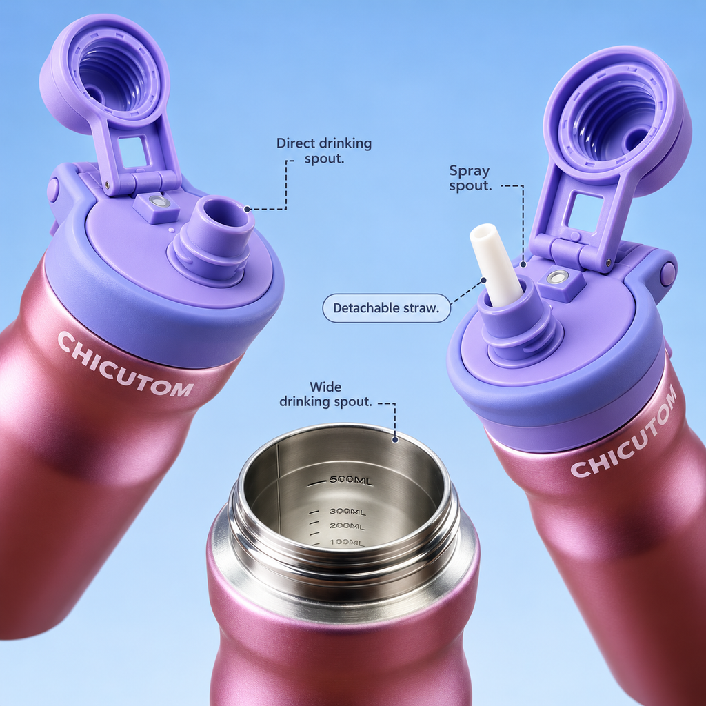 Chicutom® 650ml Mist Spray Insulated Bottle – Rose Lavender