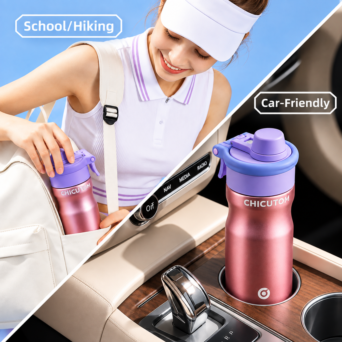 Chicutom® 650ml Mist Spray Insulated Bottle – Rose Lavender