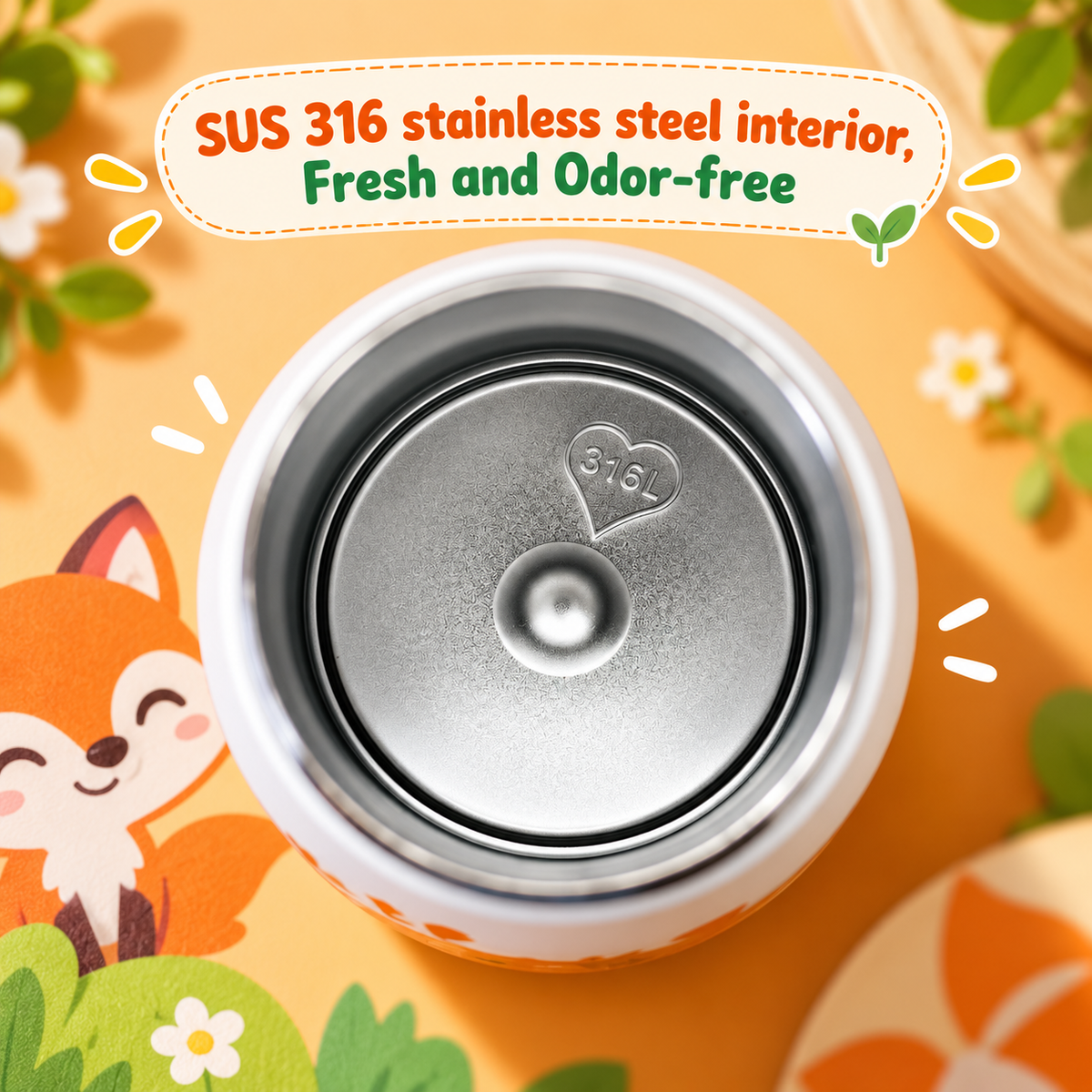 500ml Spring Fox Insulated Bottle – Orange