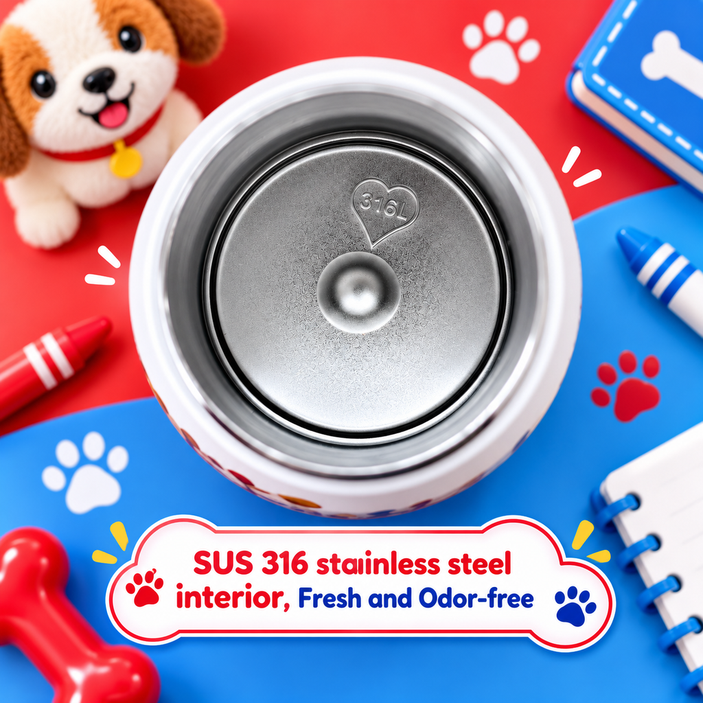 500ml Happy Puppy Insulated Bottle – Red & Blue