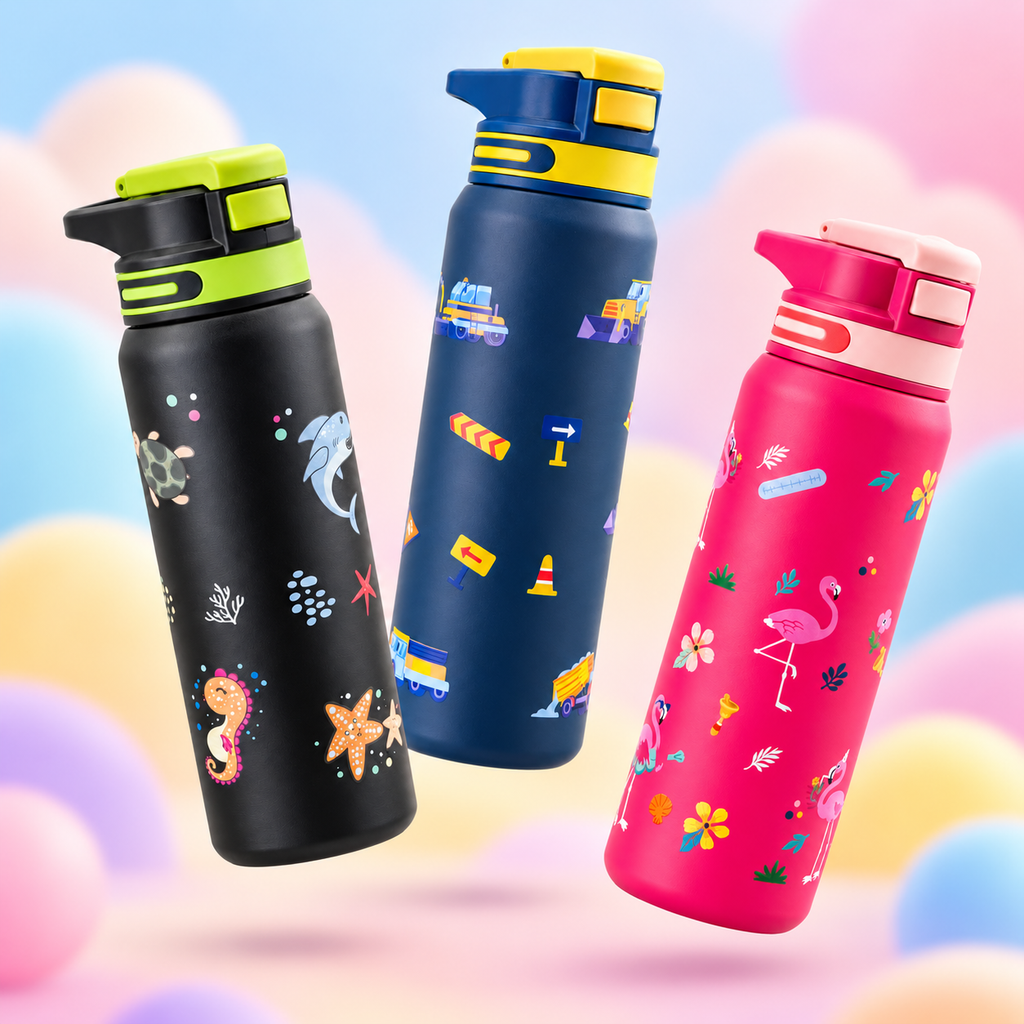800ml Tropical Flamingo Insulated Bottle