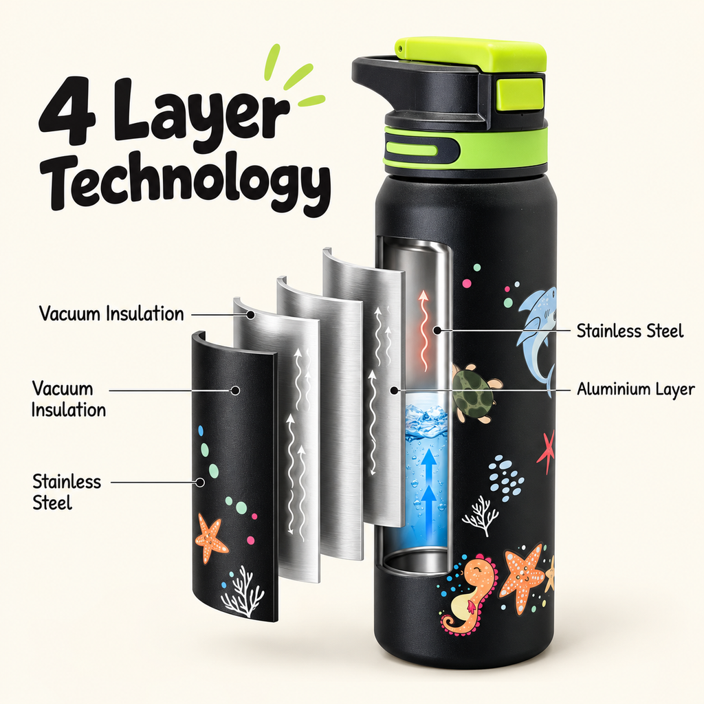 800ml Sea Life Adventure Insulated Bottle