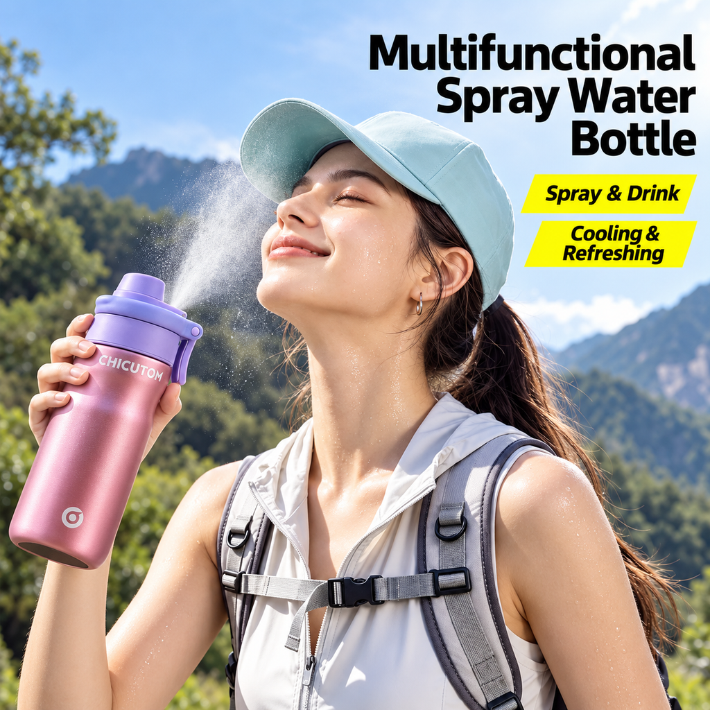 Chicutom® 650ml Mist Spray Insulated Bottle – Rose Lavender