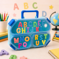 Alphabet Fun 3-Compartment Leak-Proof Kids Lunch Box with Handle