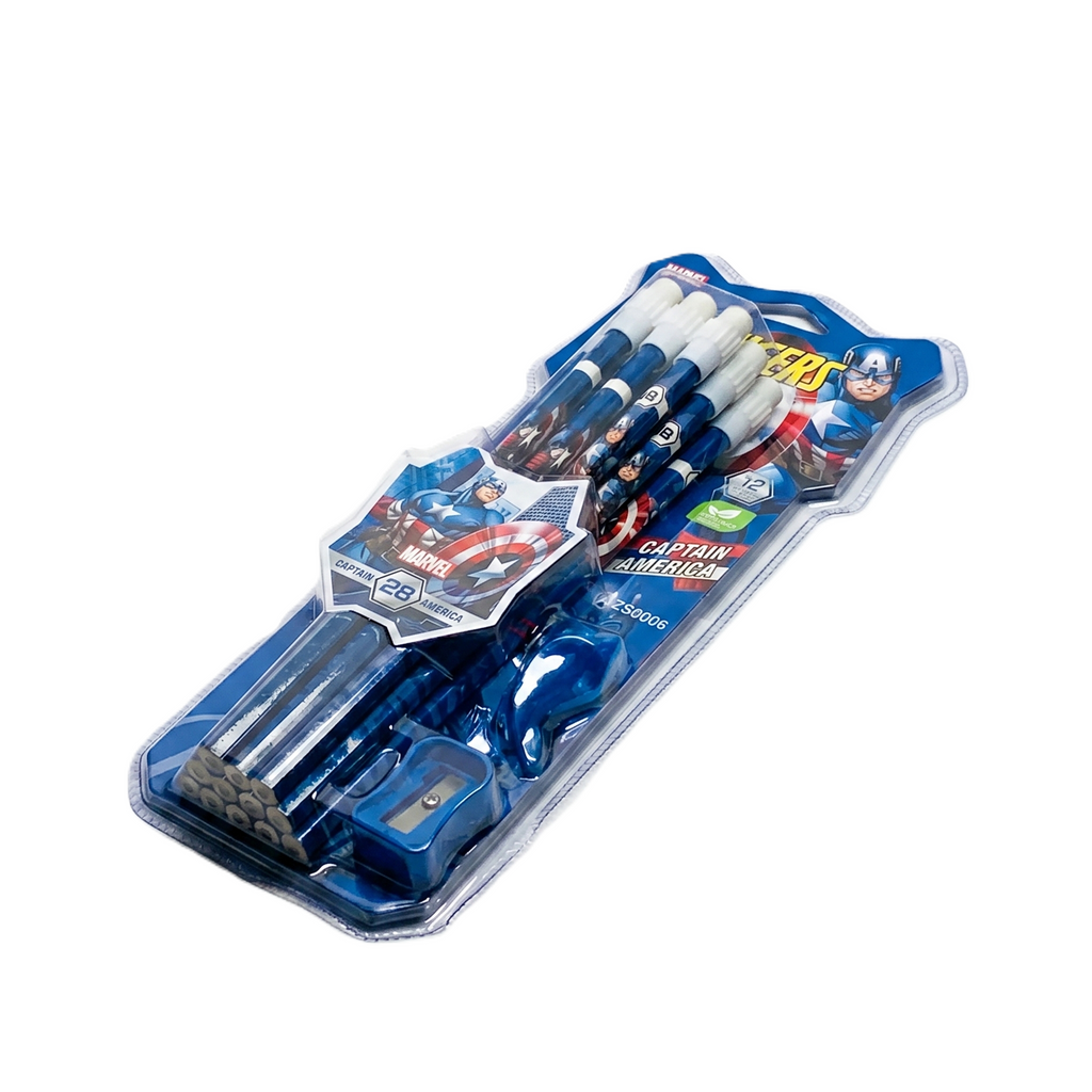 Avengers Captain America 14-Piece Premium Pencil Kit | First Avenger Series