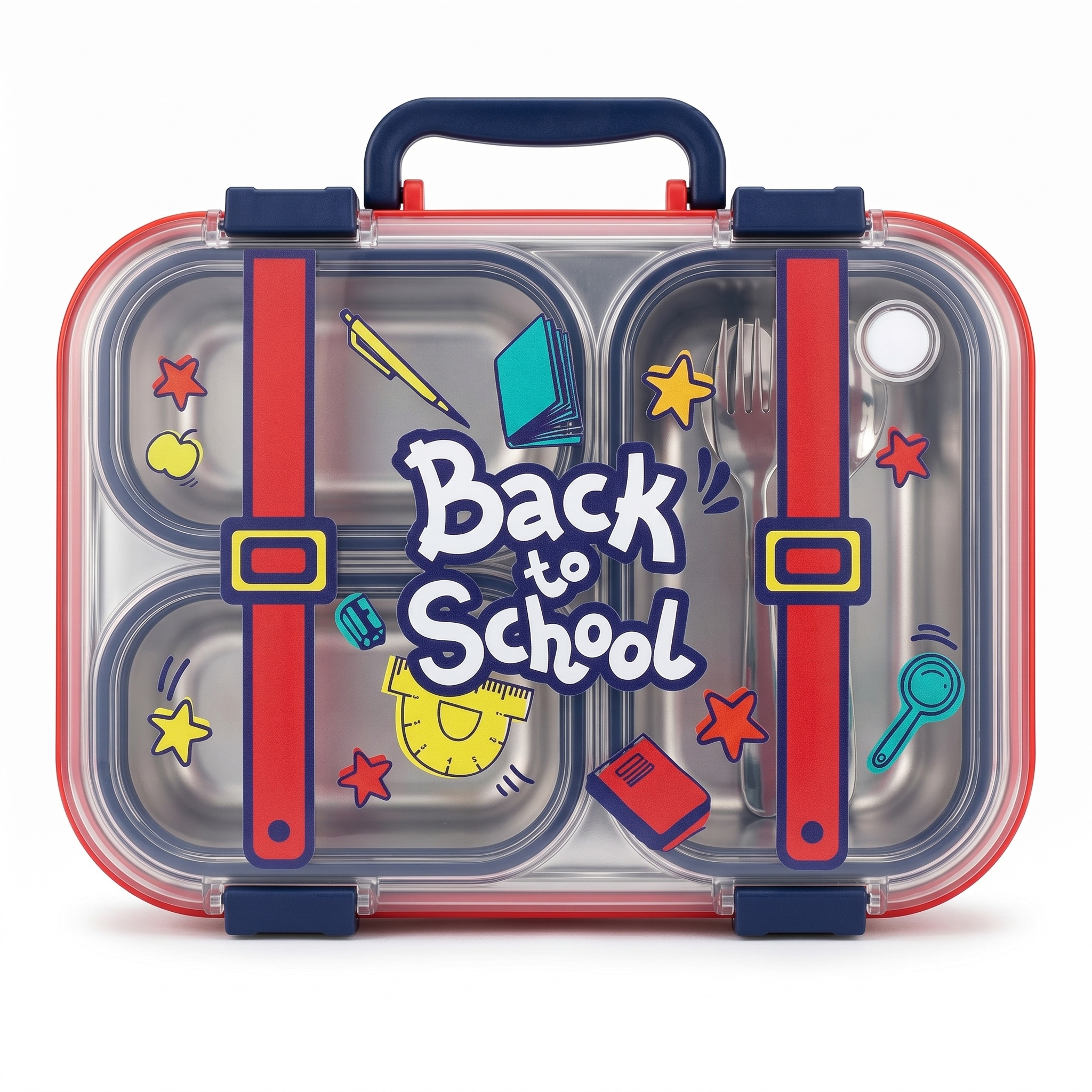 "Back to School" 700ml Premium SUS 304 Stainless Steel Bento Box
